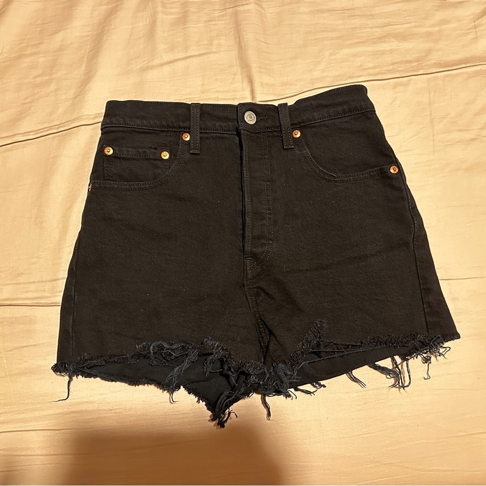 levi’s black ribcage shorts